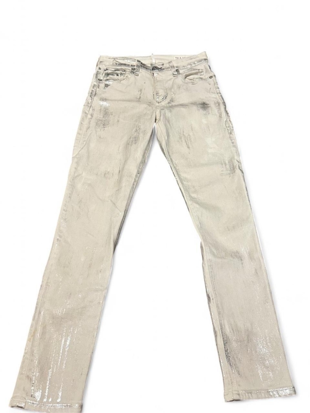 Rag & Bone Cate Mid-Rise Ankle Skinny - Moonshine Metallic Size 26